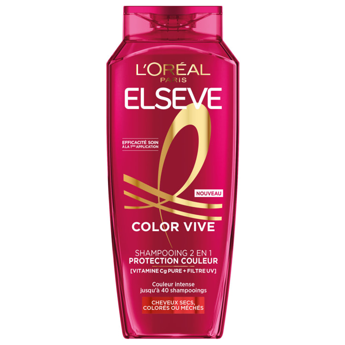 Lot de 12 - L’Oréal Paris Elseve Color Vive Shampooing Protection Couleur 2 en 1 250ml
