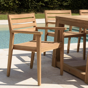 KALLY - Lot de 2 fauteuils de jardin en bois teck