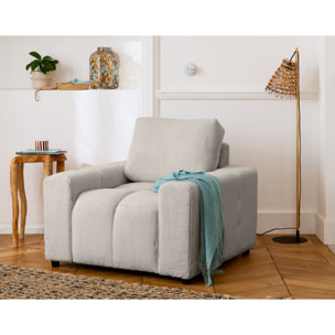 Crocus - fauteuil en fausse fourrure - Gris clair