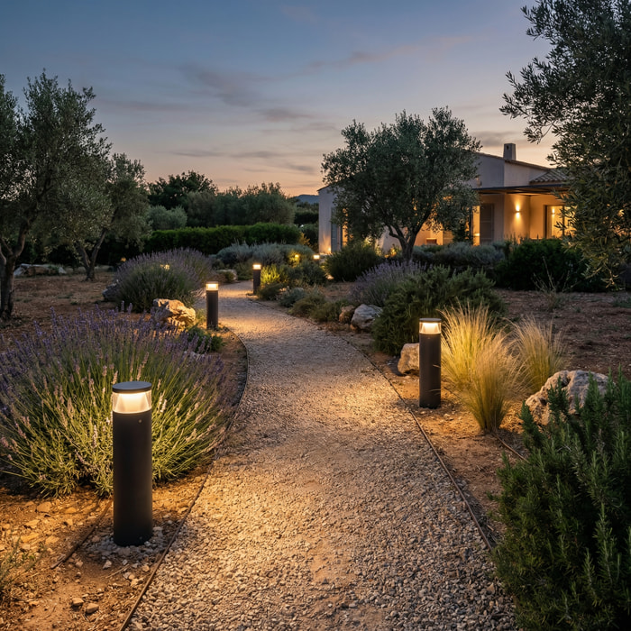 LEDS C4 Baliza Ip66 Dan Led 8.9.,W Sw 3000-4000K On-Off Gris Urbano 439Lm