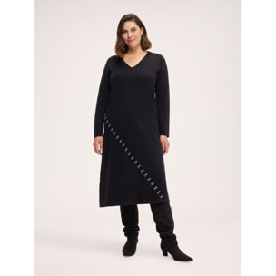 Fiorella Rubino - Vestito in maglia con applicazioni - Nero