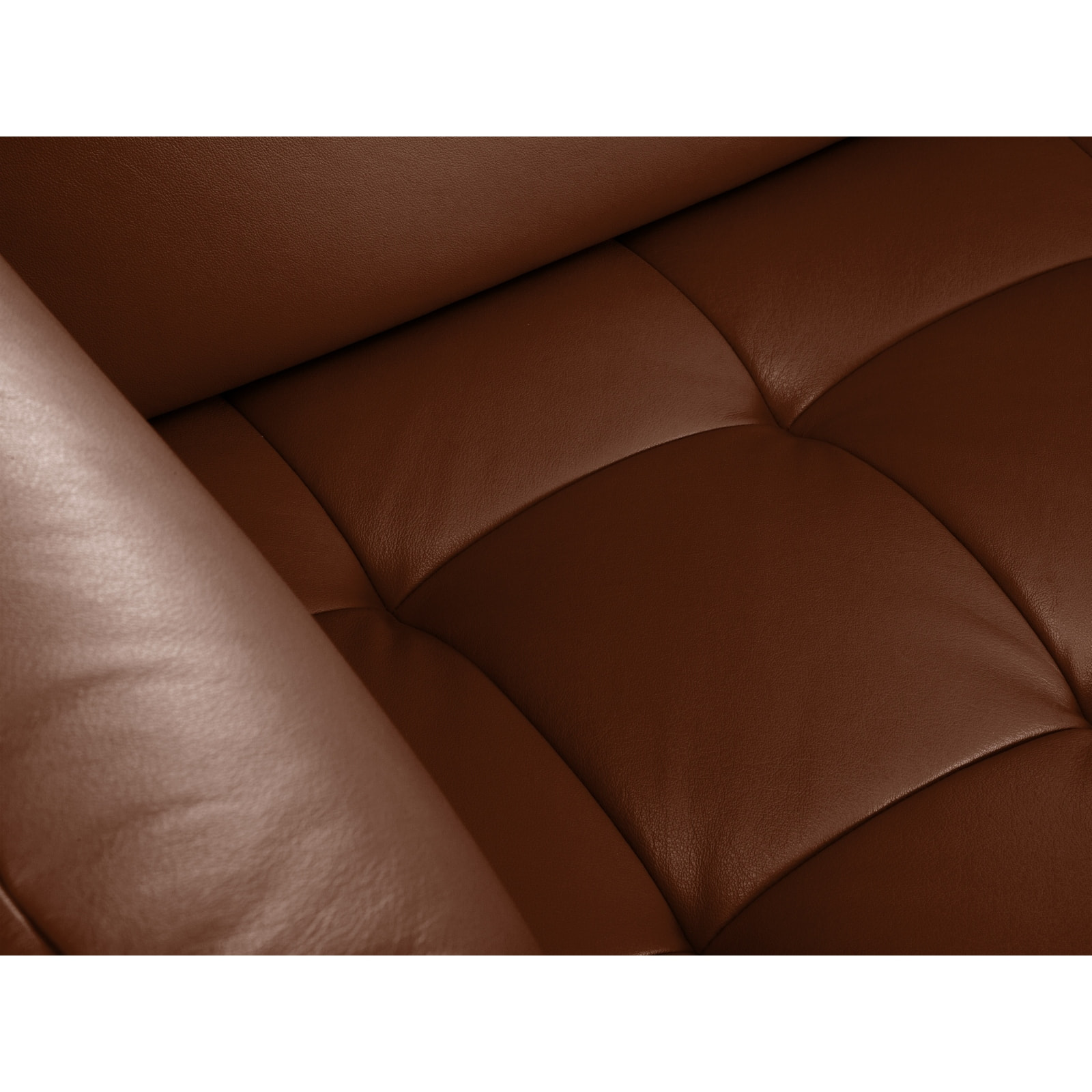 Fauteuil "Olivier" en cuir véritable marron