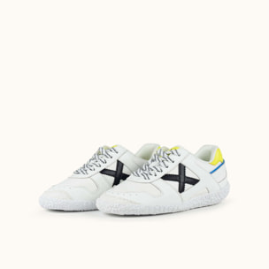 Zapatilla Infantil de Estilo Retro Blanco y Amarillo MUNICH MINI GOAL 1630
