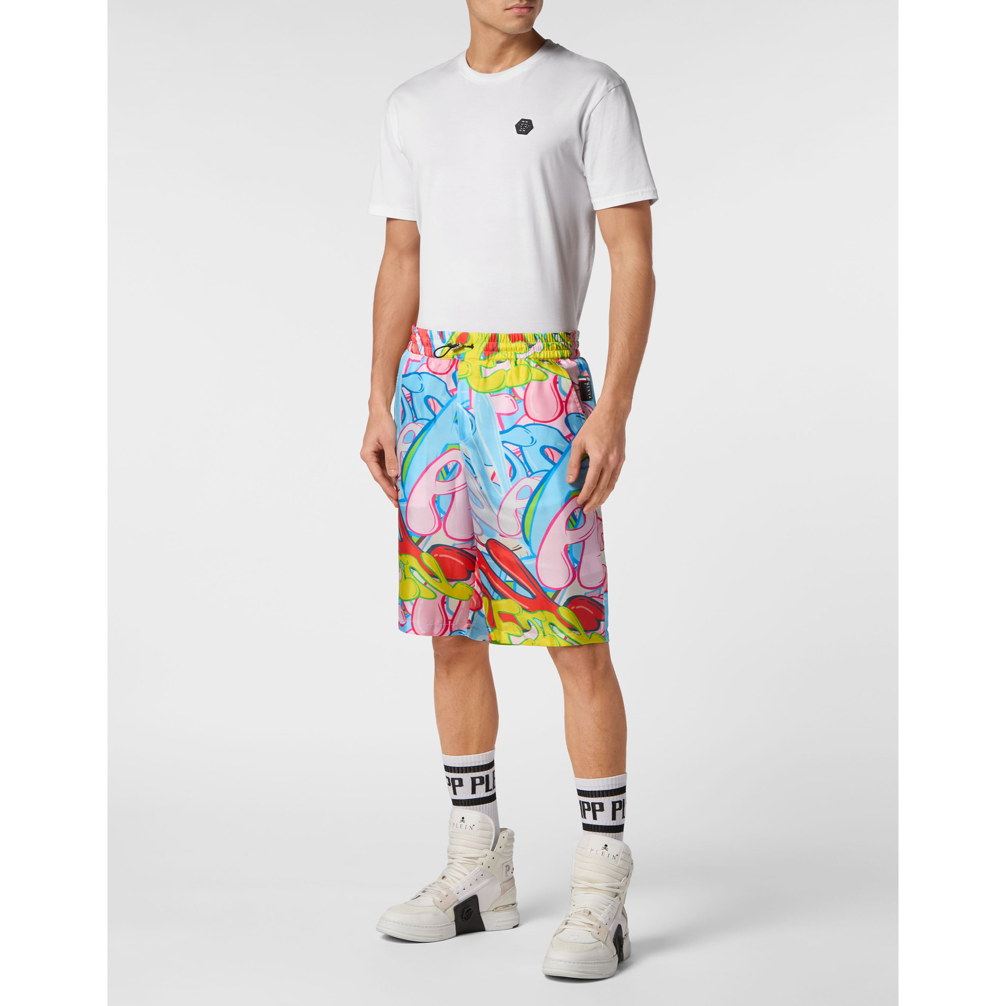PHILIPP PLEIN Shorts BOMBING GRAFFITI