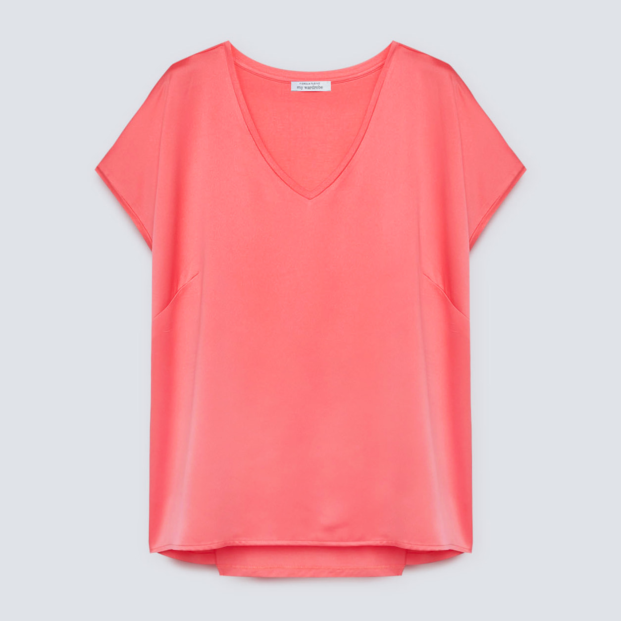 Fiorella Rubino - Camiseta de dos tejidos - Naranja sol