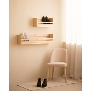 Estante zapatero de madera maciza en tono roble medio de varias medidas