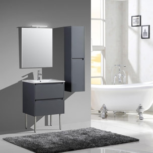 Ensemble de salle de bain 100 cm gris laqué Aquadoli