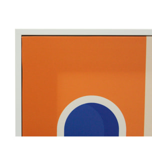 Set 3 cuadros Grecia poliéster azul-naranja-tierras 40x40x4cm