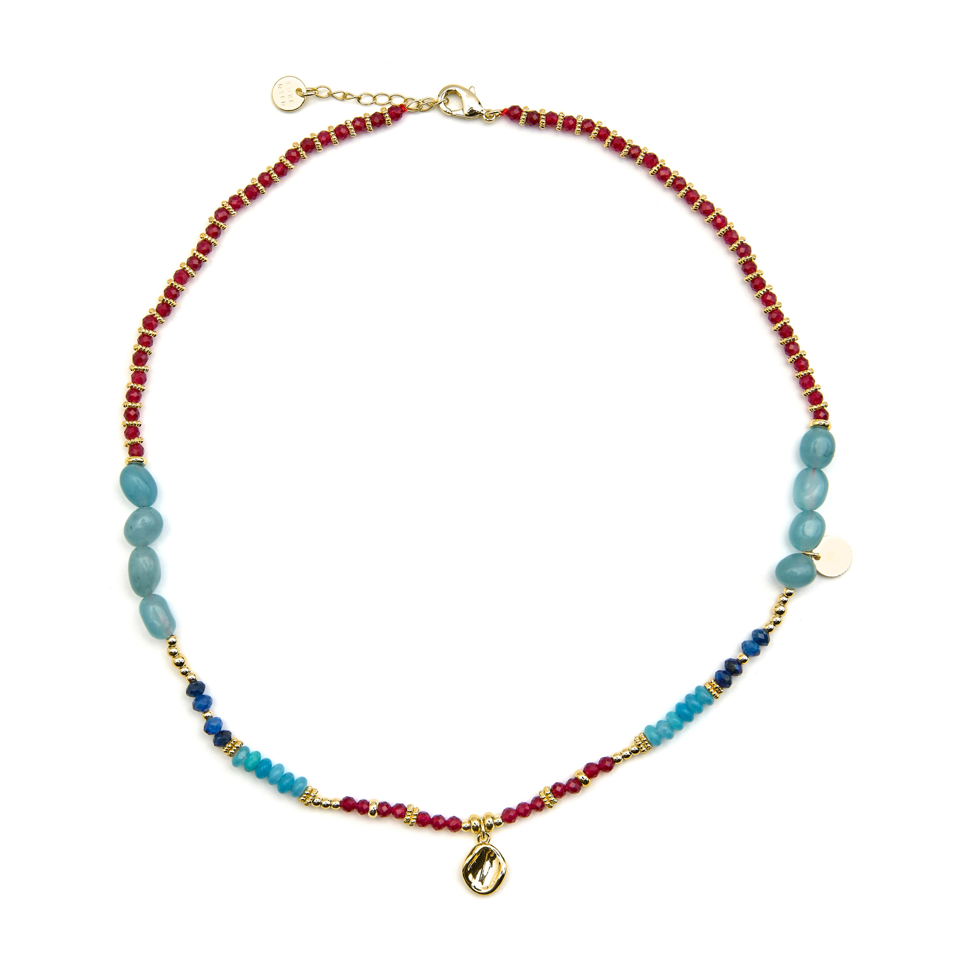 Collar con Cristal Multicolor acabado oro 18k