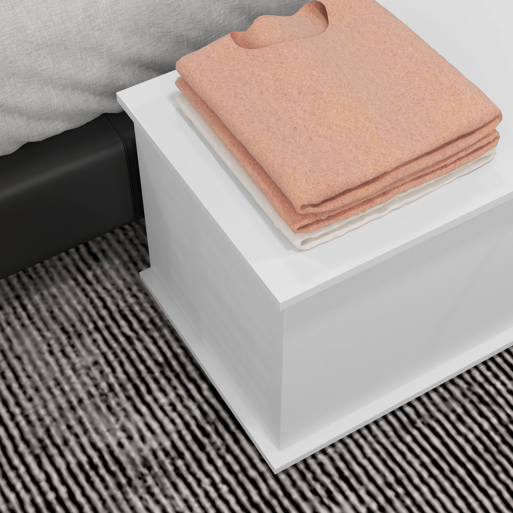 Coffre malle de rangement coffre à jouets dim. 80L x 40l x 40H cm panneaux particules blanc