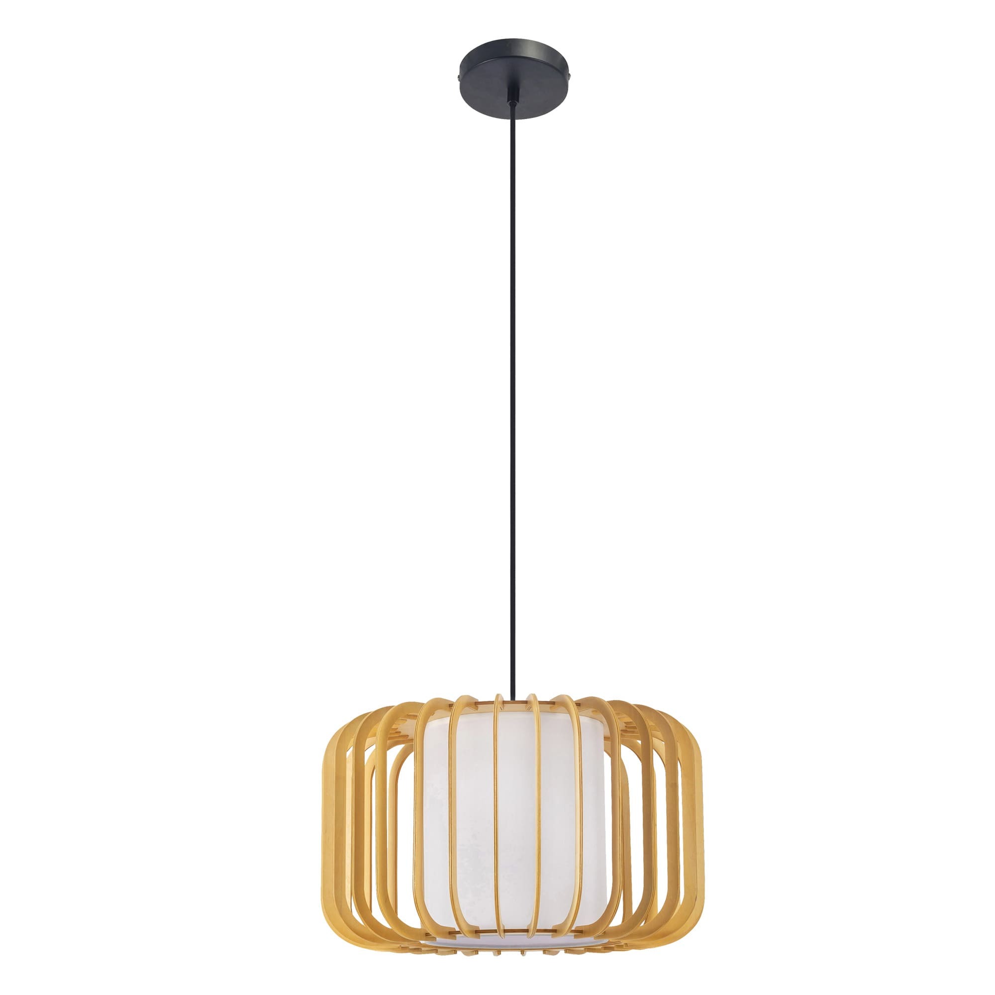 Forlight Viva lampara colgante en negro y madera clara para bombilla E27