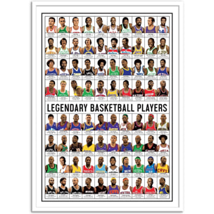 Affiche 50 x 70 cm - Legendary Basketball Players - Olivier Bourdereau