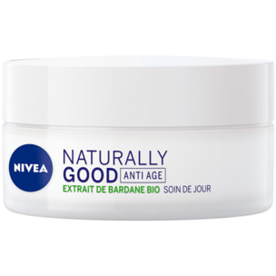 Pack de 2 - Soin Visage Jour Anti-Âge NIVEA Extrait de Bardane BIO Tous Types de Peaux NATURALLY GOOD 50ml