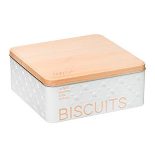 CAJA DE ALMACENAMIENTO "SCANDI NATURE" PARA GALLETAS|L. 19.5 x D. 19.5 x H. 8 cm