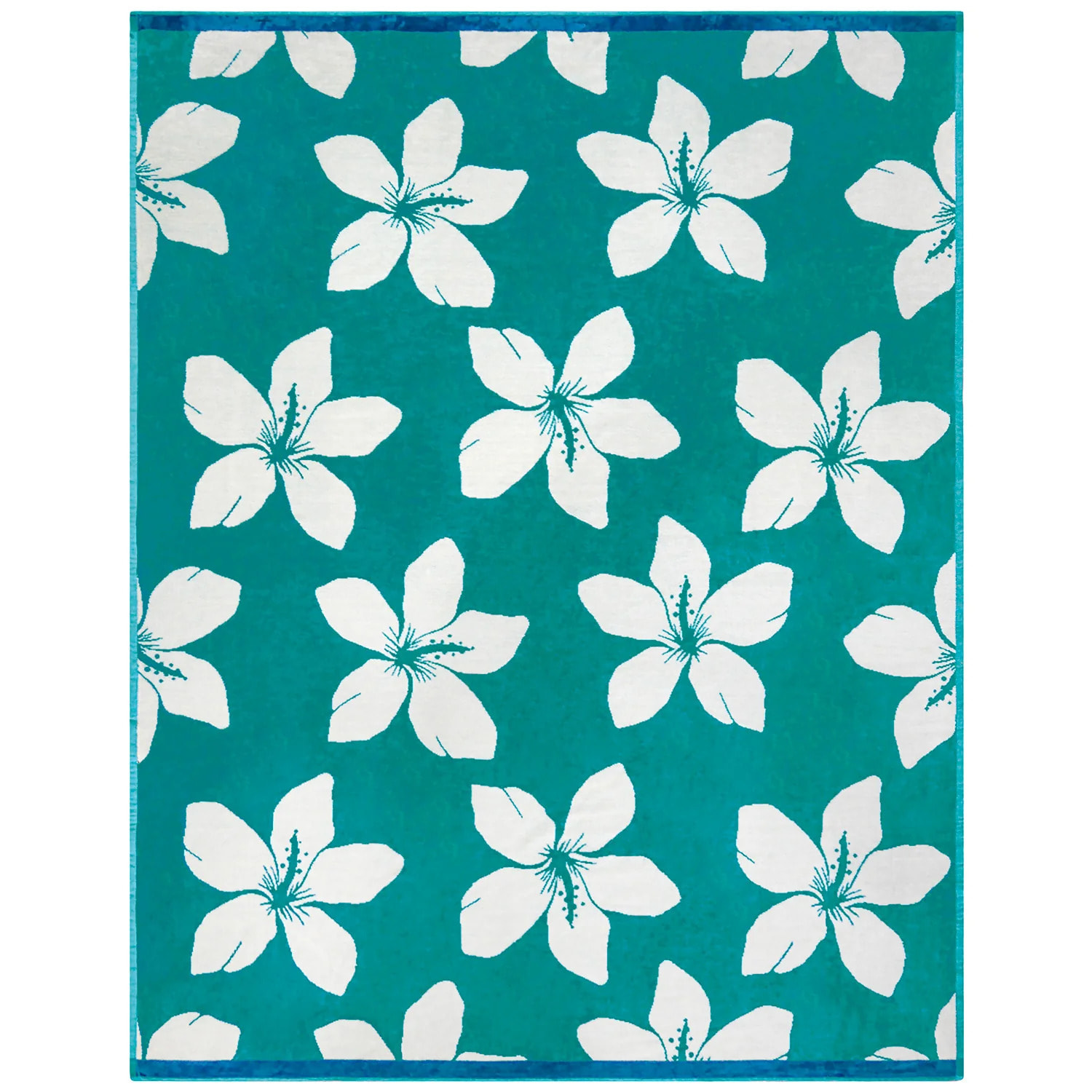 Serviette de plage éponge velours Jacquard - Bargara - 140x180cm - 400g/m²