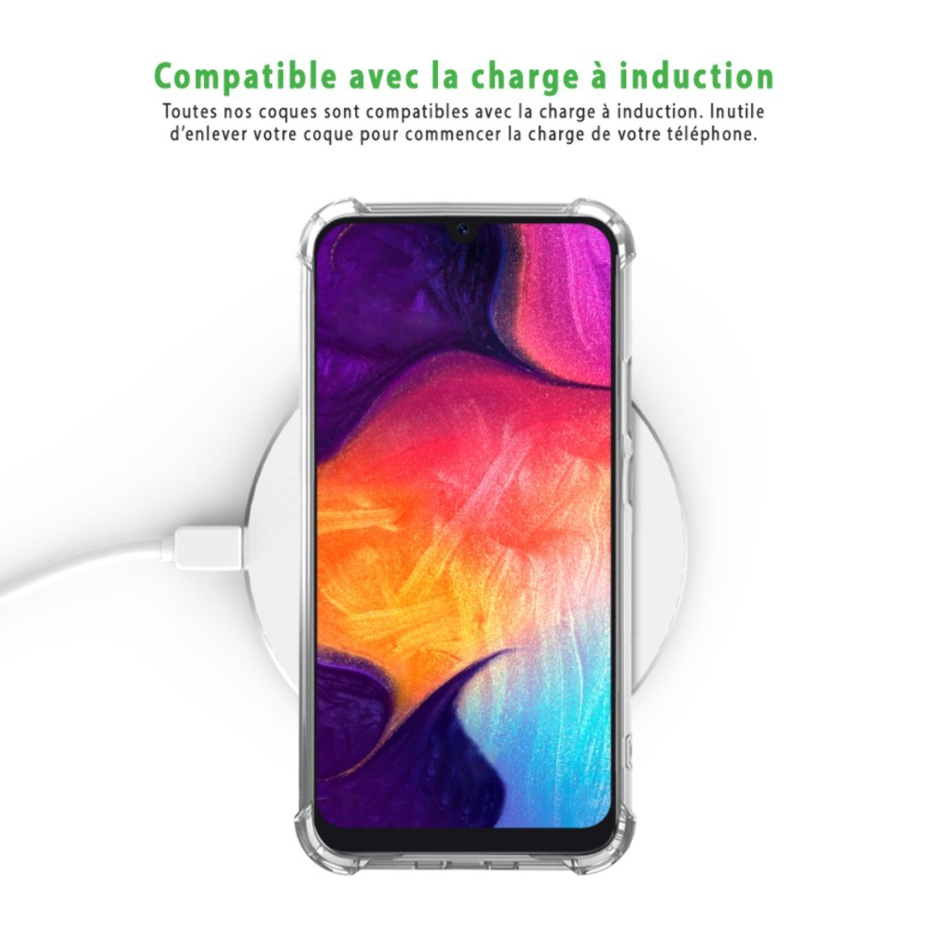 Coque Samsung Galaxy A50 anti-choc souple angles renforcés transparente Pissenlit Evetane.