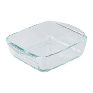 Fuente de horno cuadrada 19,7x16,8x5,6cm - 1l vidrio borosilicato, resistente para hornear y servir expert san ignacio