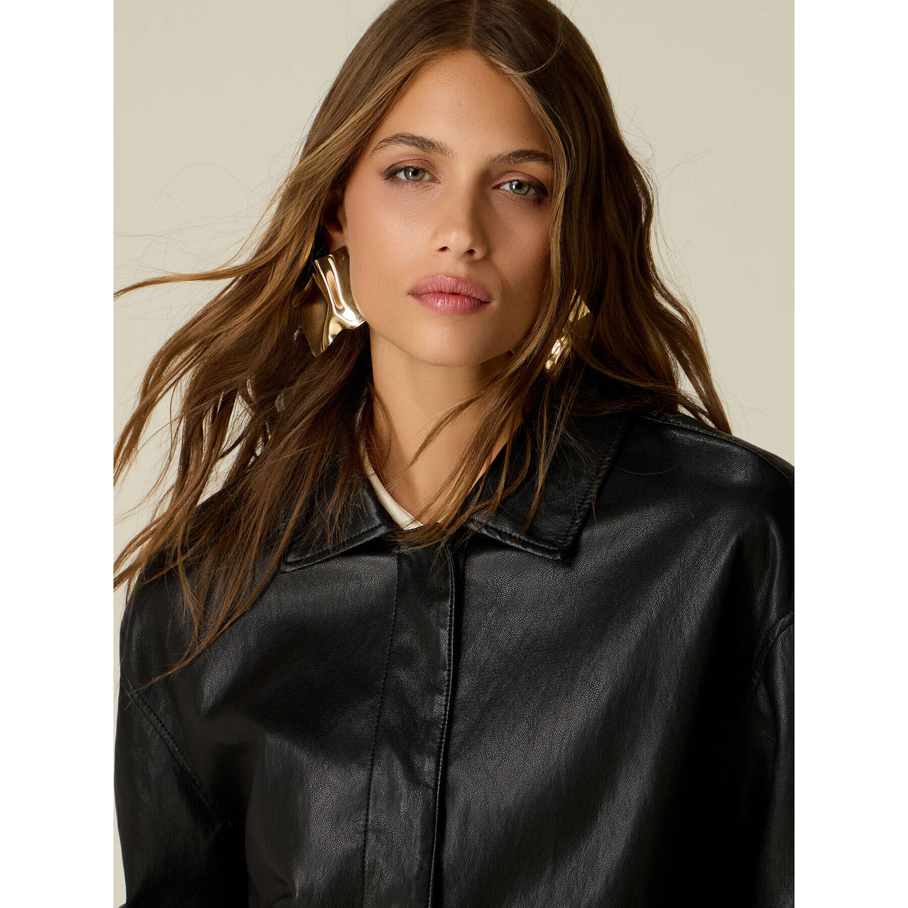 Oltre - Giubbotto con collo a camicia - Nero