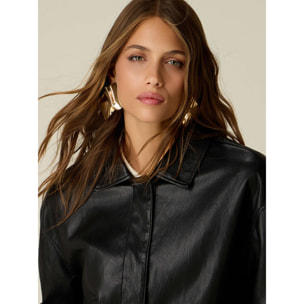 Oltre - Giubbotto con collo a camicia - Nero