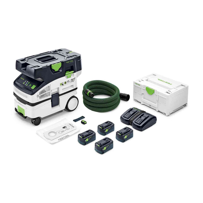 Aspirateur sans fil 36V (2x18V) CTLC MINI I-Plus CLEANTEC - FESTOOL - avec 4 batterie 18V 5.0 Ah - accessoires - Systainer - 577149