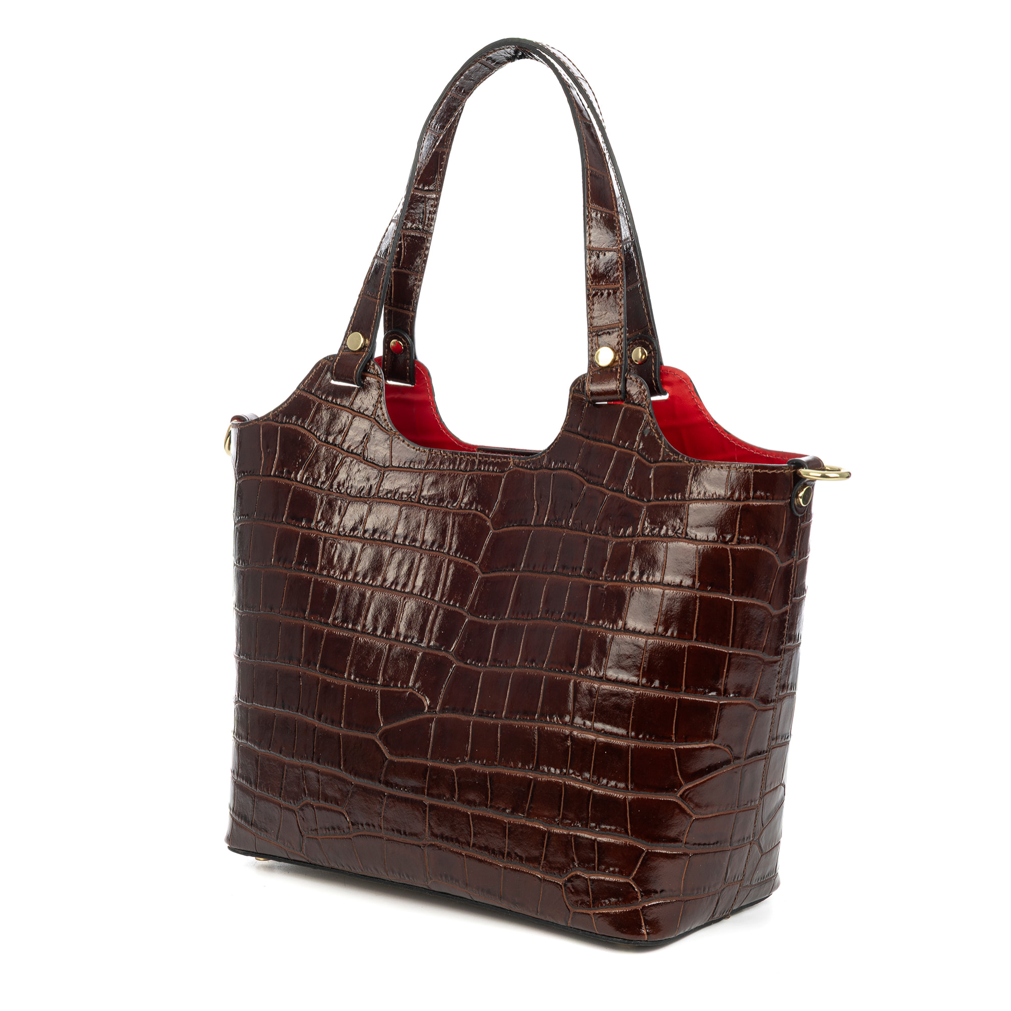 Avolasca bolso shopper mujer. Piel auténtica Crosta grabado cocodrilo.