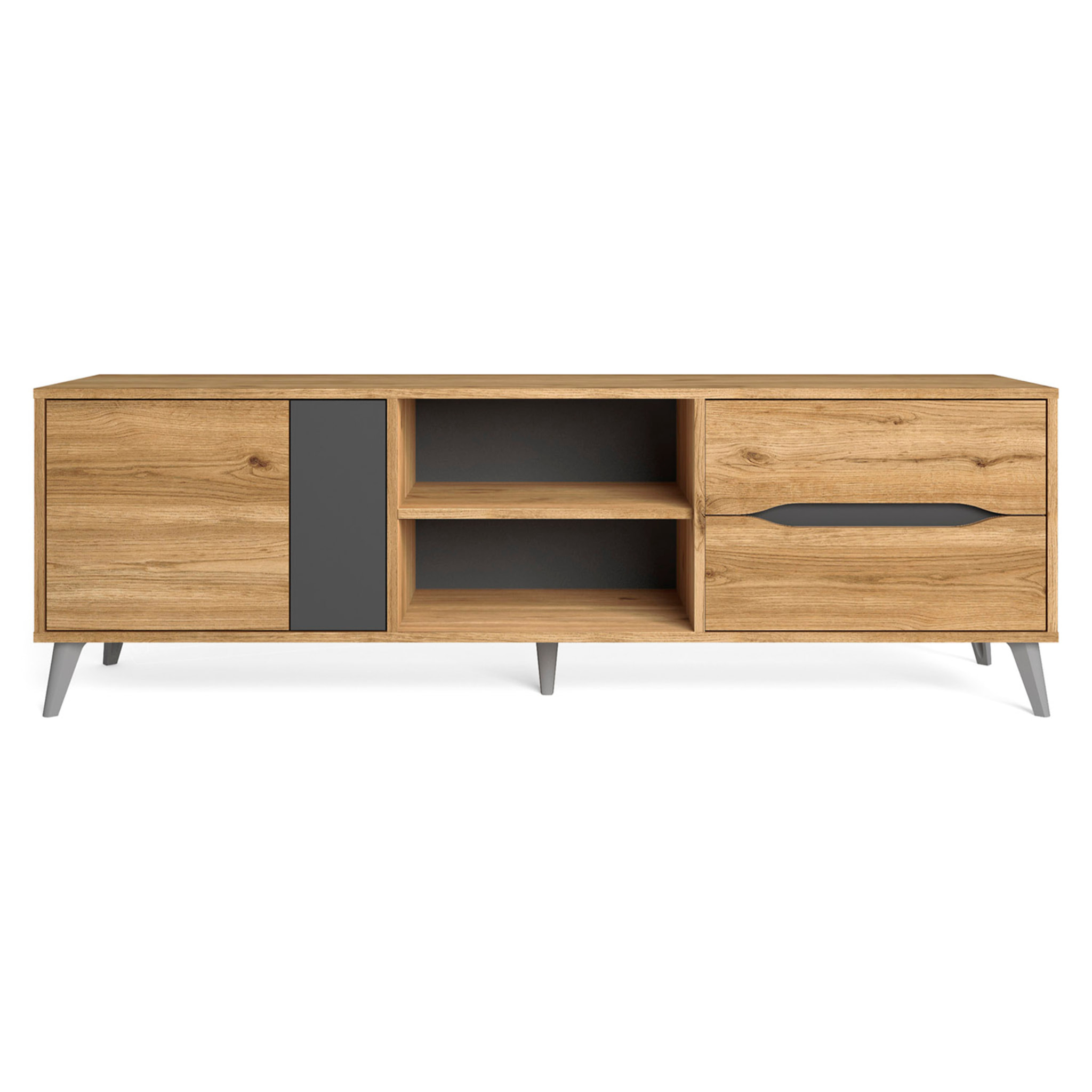 Mueble tv orly color 2c2p naturale/pizarra