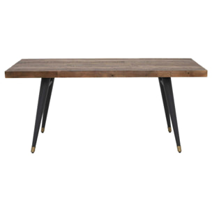 Table à manger rectangulaire bois recyclé piètement effet laiton vieilli 180 cm ADÉLAÏDE