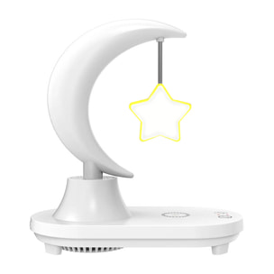 Lampada LED multicolore a forma di stella, con caricatore wireless e altoparlante Bluetooth.