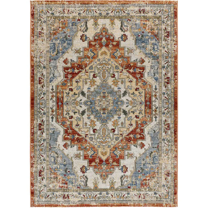 LUNA Alfombra de estilo vintage para interior/exterior en color caldera, varias medidas disponibles.