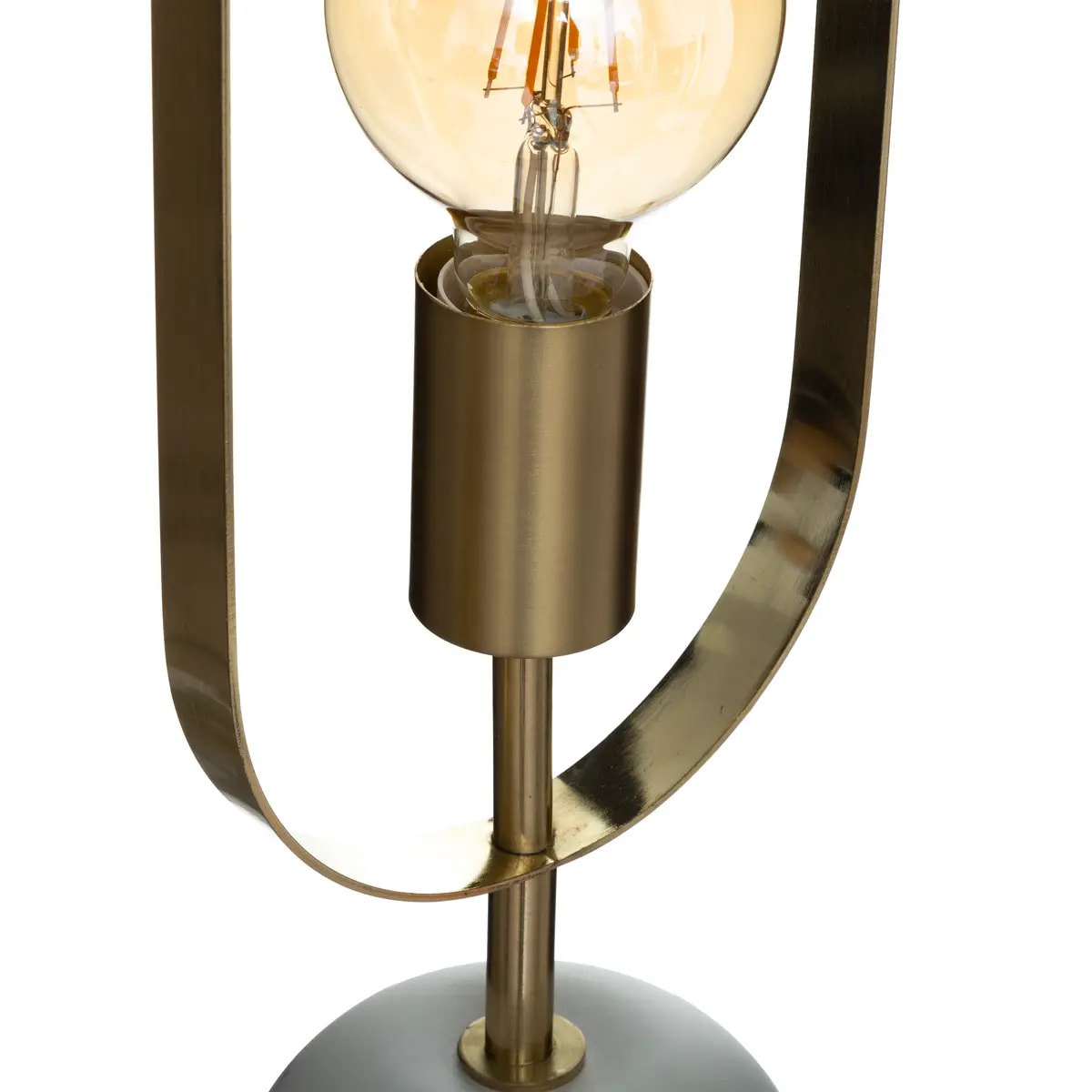 Lampe "Edi" - gris et doré - base effet marbre H44 cm