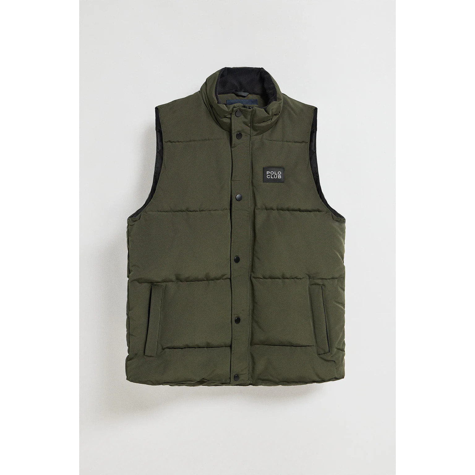 Gilet verde trapuntato con toppa in gomma Polo Club