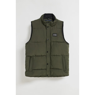 Gilet verde trapuntato con toppa in gomma Polo Club