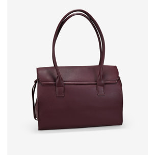 Bolso de hombro burdeos con solapa