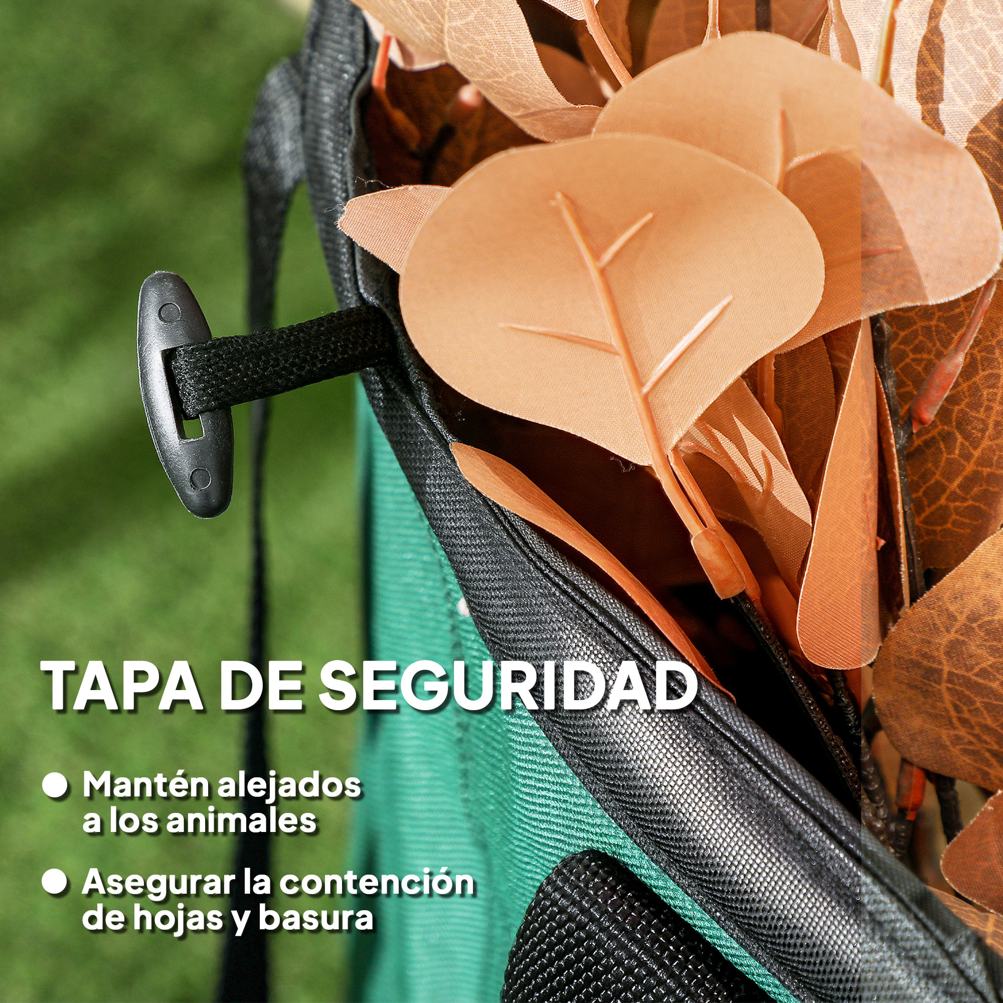 Set de 4 Bolsas de Basura de Jardín 86L Bolsas para Residuos Resistentes con Asas Fijación de Botones y Diseño Pop-Up Plegables y Reutilizables