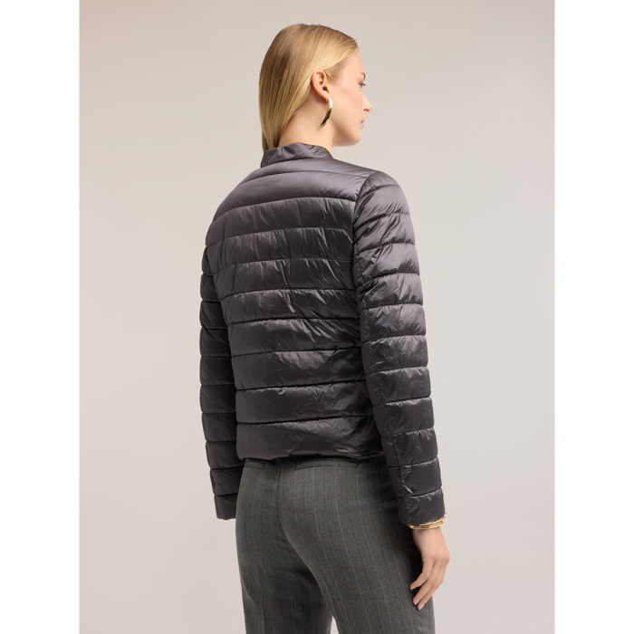 Motivi - Plumífero lightweight corto con cuello alto - Gris