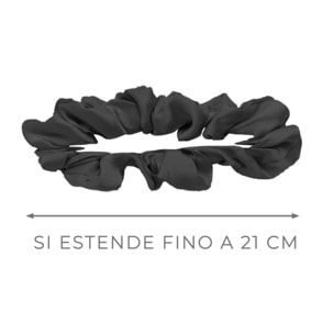 Scrunchies Elastico Capelli 100% Seta Tinta Unita Grigio Scuro