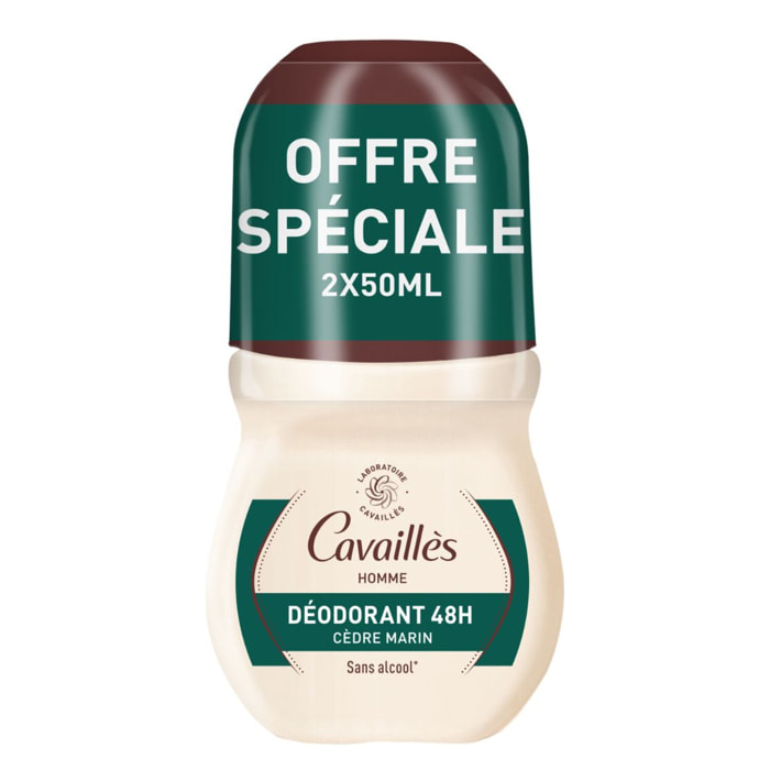 Dermato Homme - Lot de 2 Déodorant Roll-On 48h 50ml