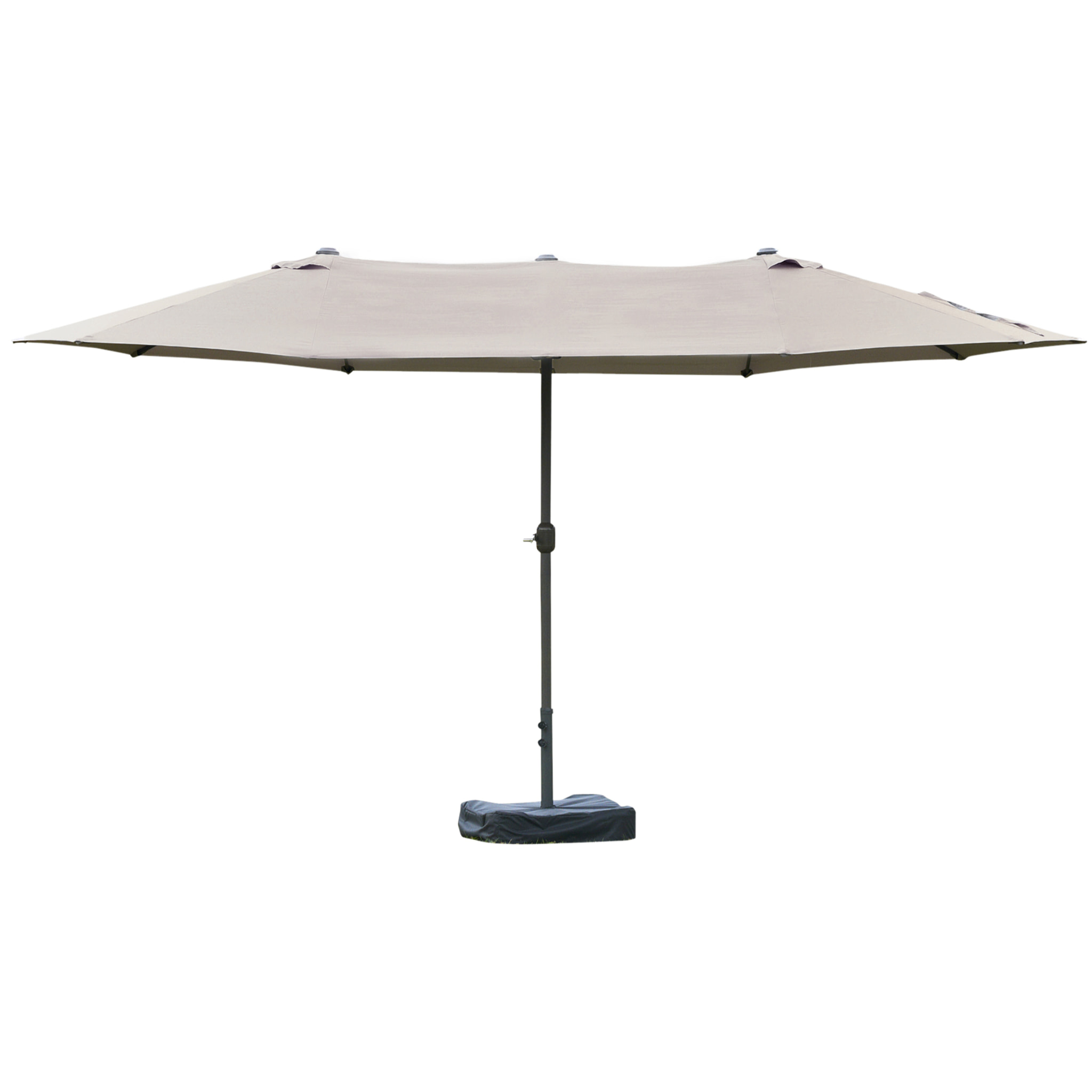 Parasol de jardin XXL dim. 4,6L x 2,7l x 2,4H cm gris clair