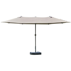 Parasol de jardin XXL dim. 4,6L x 2,7l x 2,4H cm gris clair