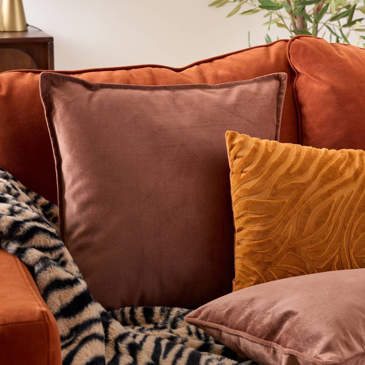 Coussin Lilou marron tonka 45x45cm