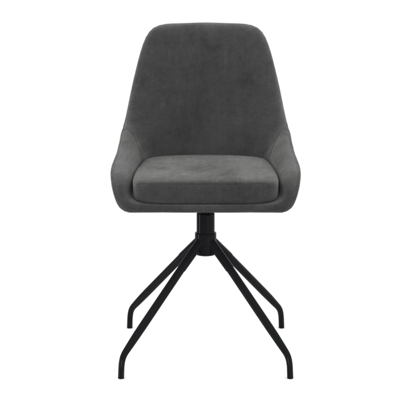 Chaises Olivia pivotantes velours gris pieds métal - lot de 4