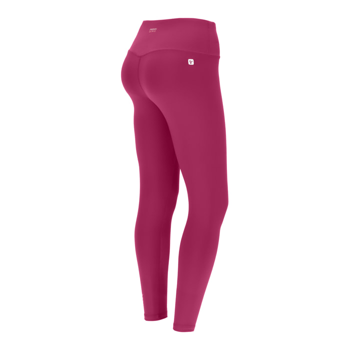 Leggings donna fitness 7/8 vita alta in tessuto tecnico