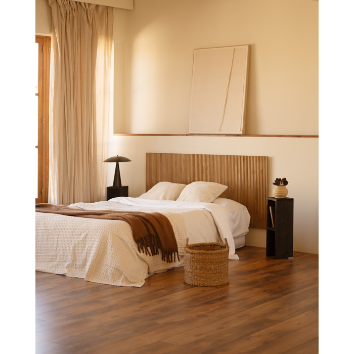 Pack de 2 tables de chevet ou d’appoint en bois massif noir 60x20cm Hauteur: 60 Longueur: 20 Largeur: 20