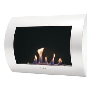 Chimenea de Etanol mural con panel frontal curvado INOX-CLASIC W PURLINE 1500 W