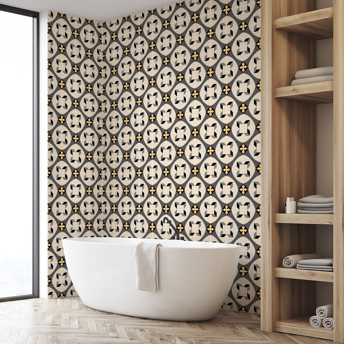 Stickers muraux - Sticker Mural Carrelage adhésif Cuisine Salle de Bain - 60 STICKERS CARRELAGES AZULEJOS CYRILIIA