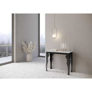 Console Paxon Evolution cm.90x40 (extensible à 300) Frêne Blanc cadre Anthracite