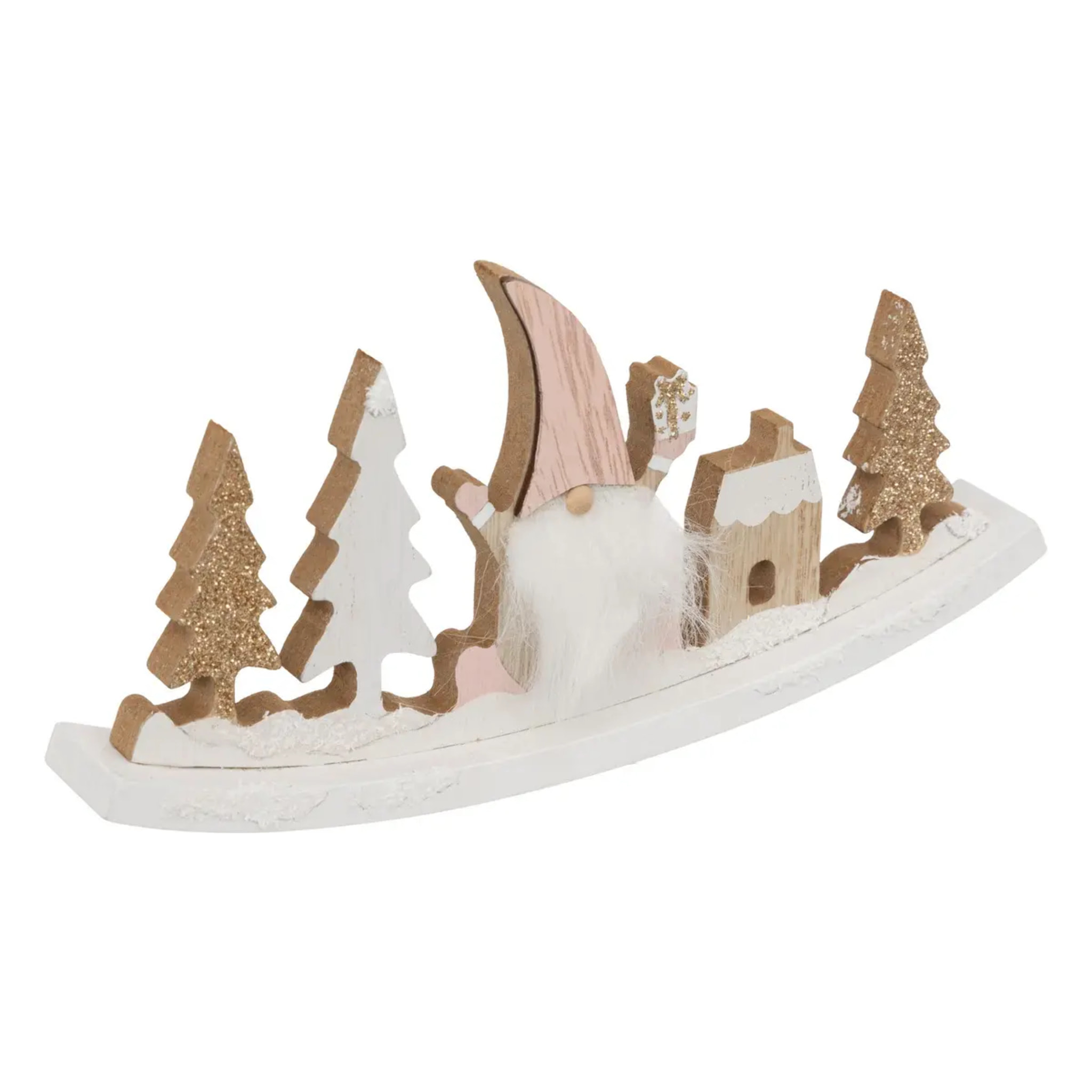Bascule gnome en bois L20cm