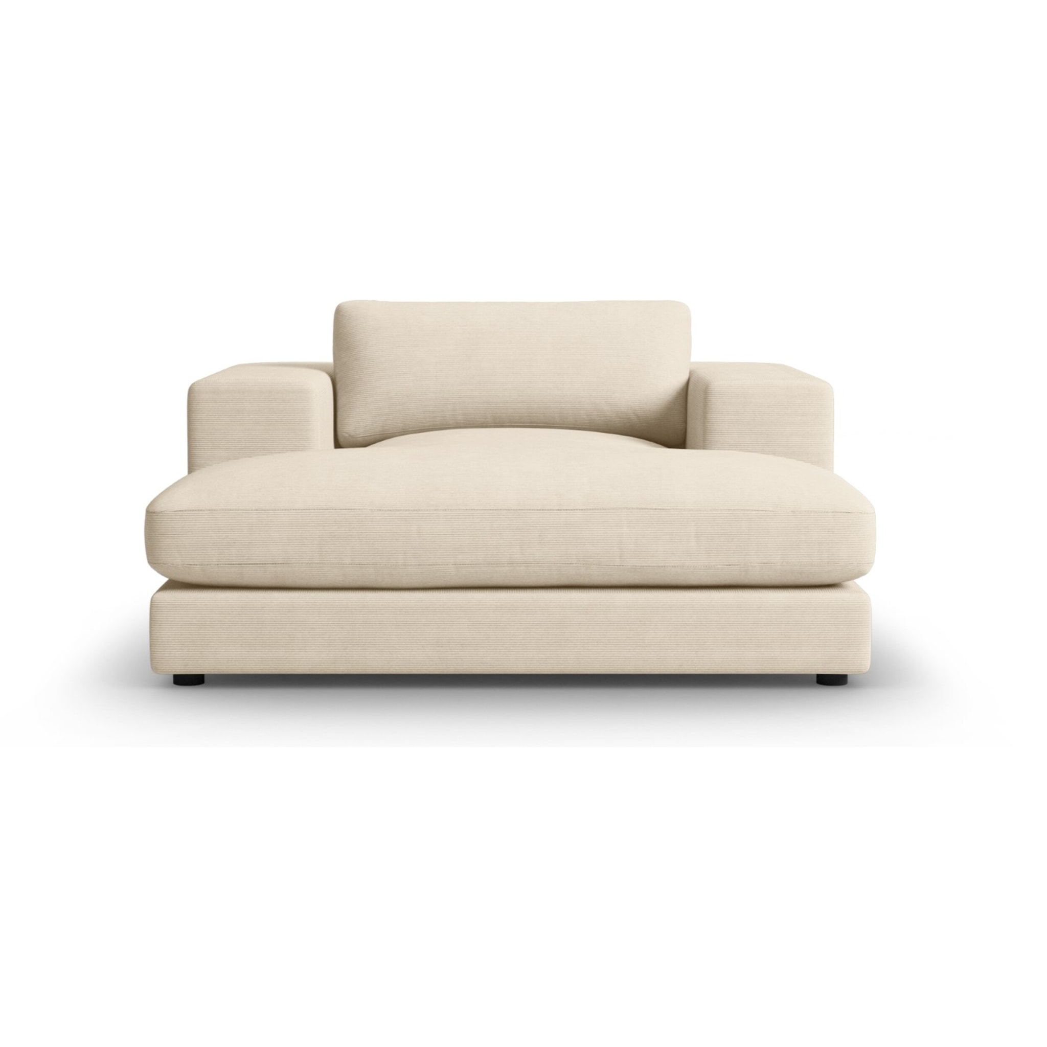 Méridienne "Tendance" en velours côtelé beige clair