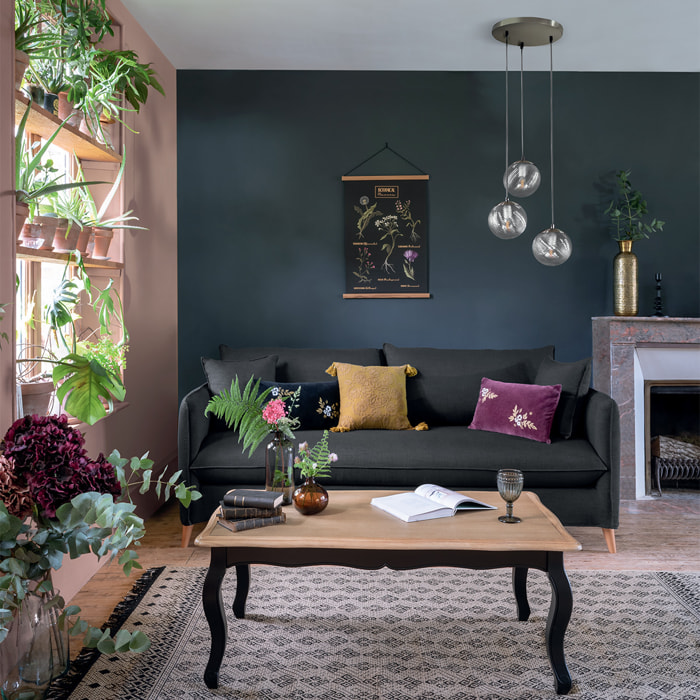 Suspension "Night" - verre et métal - doré - D15 cm