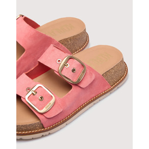 Sandalia Bio Piel con Cuña Rosa - Sintran